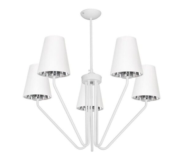 Csillár rúdon VICTORIA 5xE27/60W/230V fehér