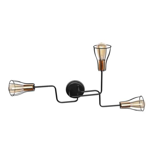 Csillár TUBE II 3xE27/15W/230V fekete