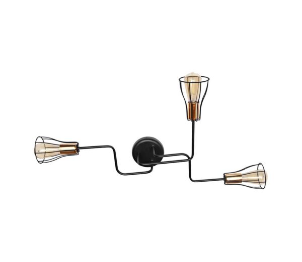 Csillár TUBE II 3xE27/15W/230V fekete