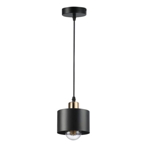 Csillár zsinóron 1xE27/35W/230V átm. 12 cm fekete/arany