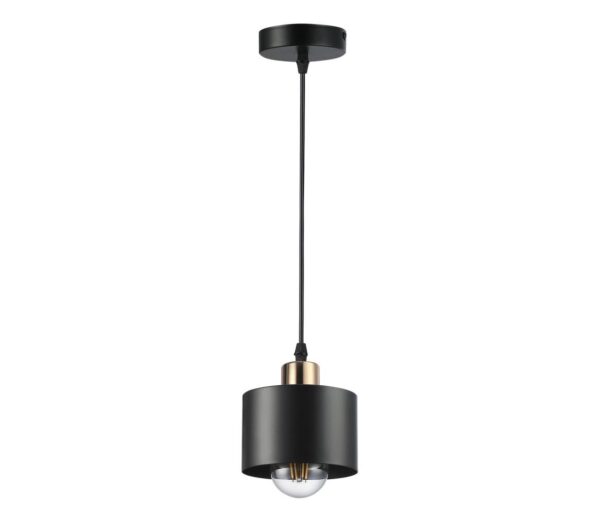 Csillár zsinóron 1xE27/35W/230V átm. 12 cm fekete/arany