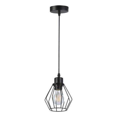 Csillár zsinóron 1xE27/35W/230V átm. 18 cm fekete