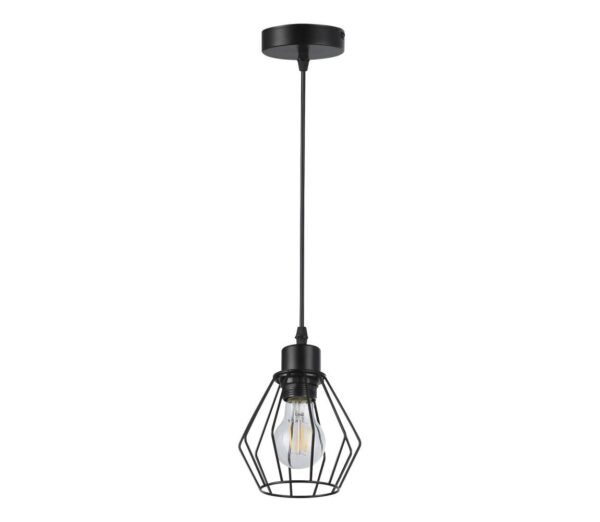 Csillár zsinóron 1xE27/35W/230V átm. 18 cm fekete