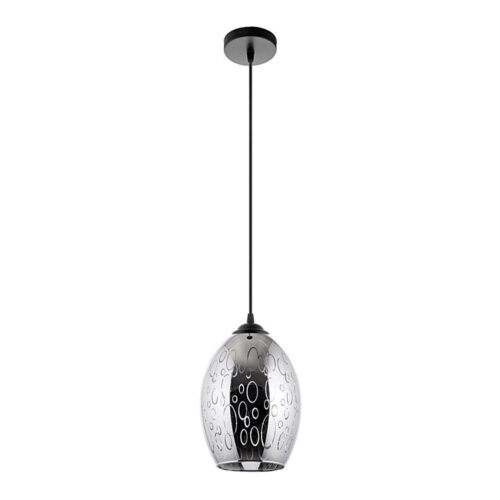 Csillár zsinóron 1xE27/60W/230V átm. 16 cm fekete