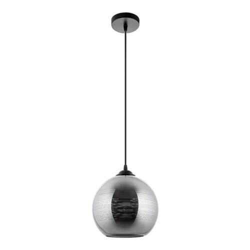 Csillár zsinóron 1xE27/60W/230V átm. 20 cm fekete