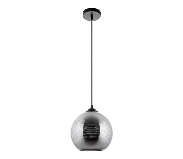Csillár zsinóron 1xE27/60W/230V átm. 20 cm fekete