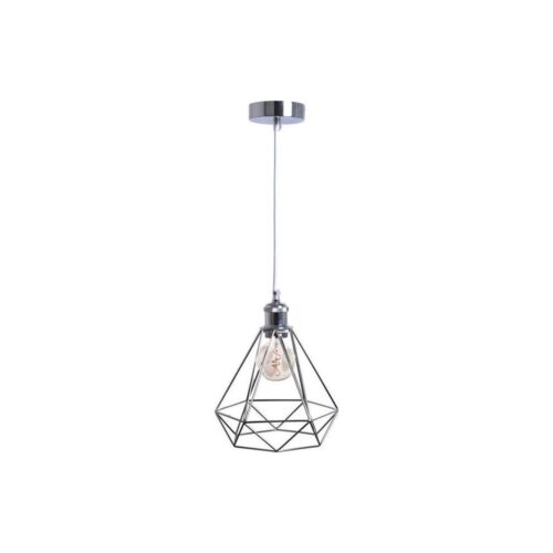 Csillár zsinóron 1xE27/60W/230V átm. 22 cm fényezett króm