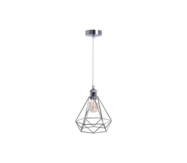 Csillár zsinóron 1xE27/60W/230V átm. 22 cm fényezett króm