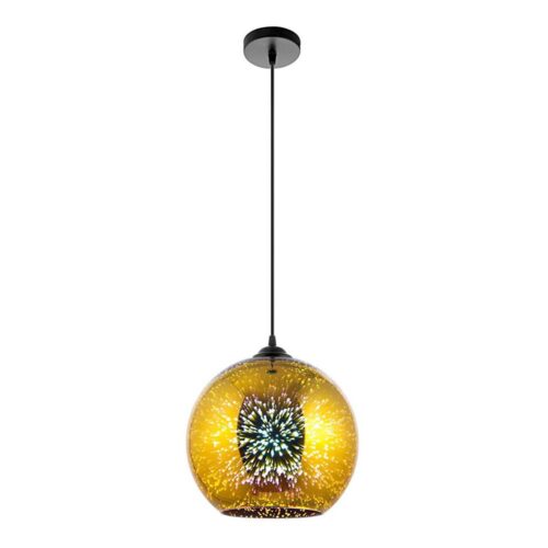 Csillár zsinóron 1xE27/60W/230V átm. 30 cm arany