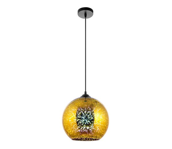 Csillár zsinóron 1xE27/60W/230V átm. 30 cm arany