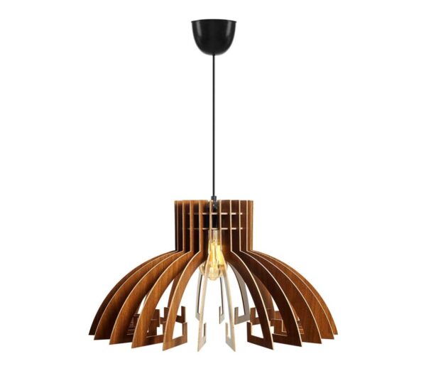 Csillár zsinóron 1xE27/60W/230V barna átm. 39 cm