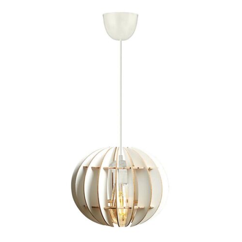 Csillár zsinóron 1xE27/60W/230V fehér átm. 20 cm