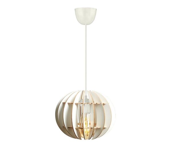 Csillár zsinóron 1xE27/60W/230V fehér átm. 20 cm