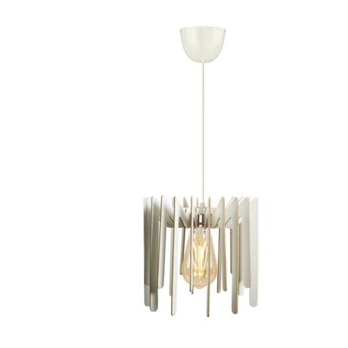 Csillár zsinóron 1xE27/60W/230V fehér átm. 23 cm