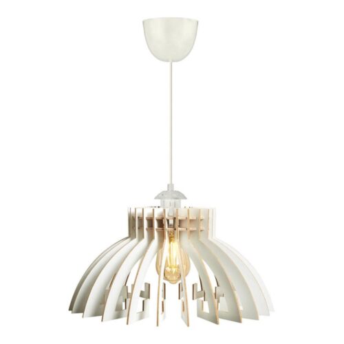 Csillár zsinóron 1xE27/60W/230V fehér átm. 39 cm