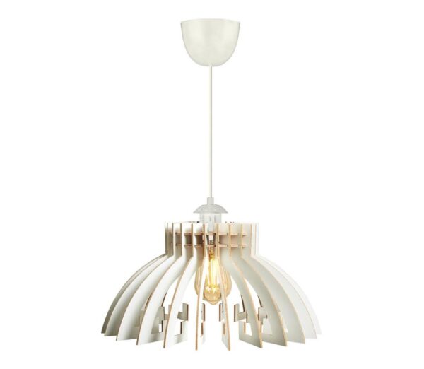 Csillár zsinóron 1xE27/60W/230V fehér átm. 39 cm