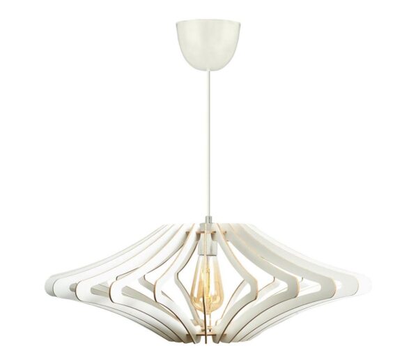Csillár zsinóron 1xE27/60W/230V fehér átm. 47 cm fehér