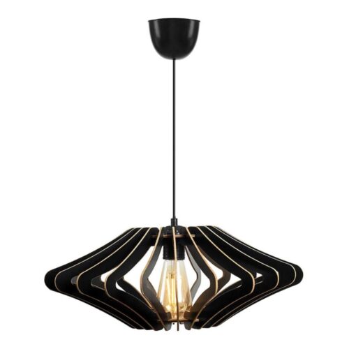 Csillár zsinóron 1xE27/60W/230V fekete átm. 47 cm