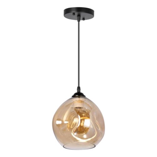 Csillár zsinóron 1xE27/60W/230V fekete/füstös