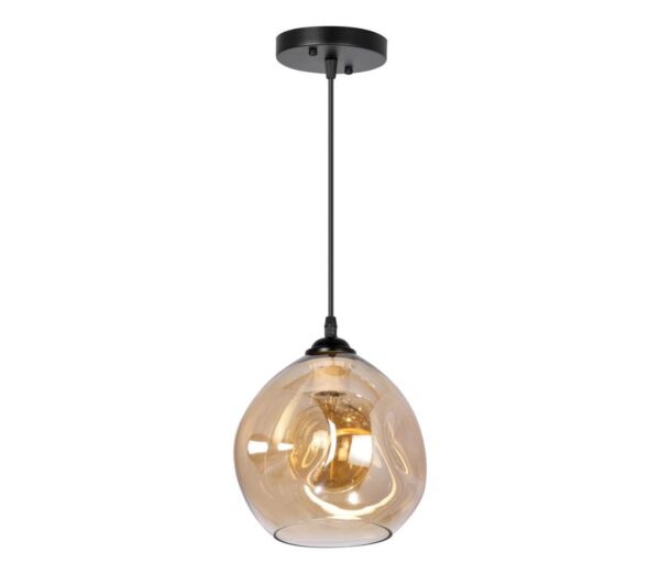 Csillár zsinóron 1xE27/60W/230V fekete/füstös
