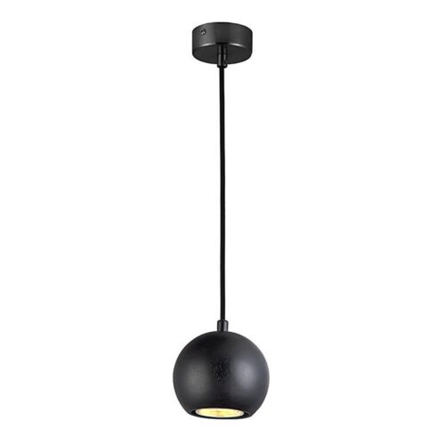 Csillár zsinóron 1xGU10/10W/230V kőris/tömör fa fekete