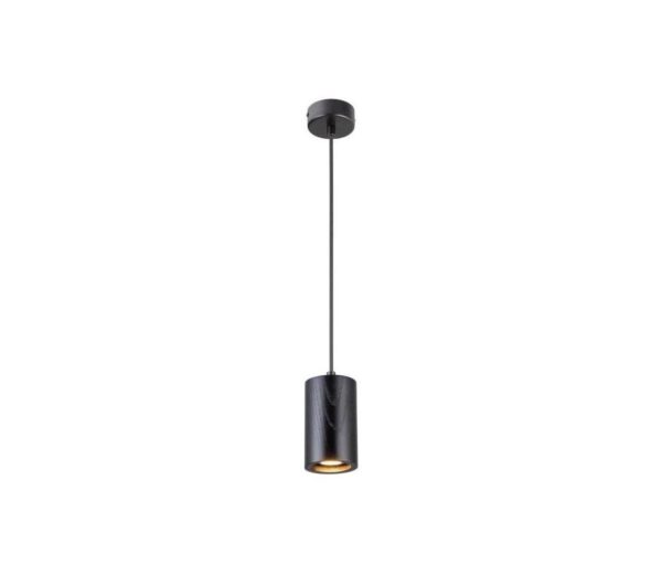 Csillár zsinóron 1xGU10/10W/230V kőris/tömör fa fekete