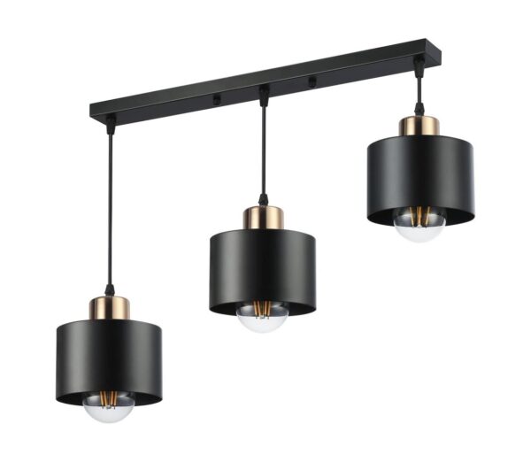 Csillár zsinóron 3xE27/35W/230V fekete/arany