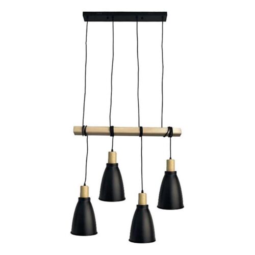 Csillár zsinóron 4xE27/60W/230V fekete