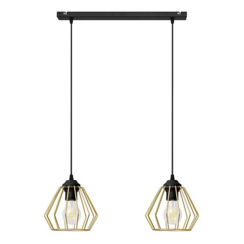 Csillár zsinóron AGAT 2xE27/15W/230V arany/fekete