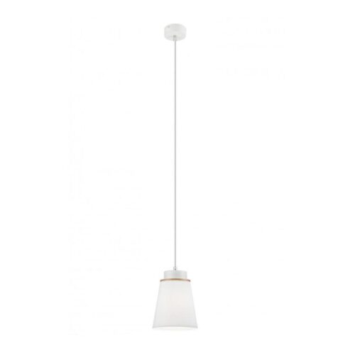 Csillár zsinóron AGUSTINO 1xE27/60W/230V fehér/bükkfa
