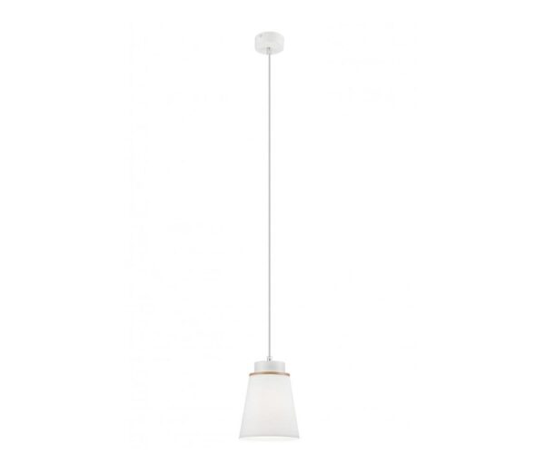 Csillár zsinóron AGUSTINO 1xE27/60W/230V fehér/bükkfa