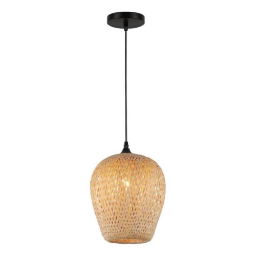 Csillár zsinóron ALMA 1xE27/60W/230V átm. 23 cm bambusz