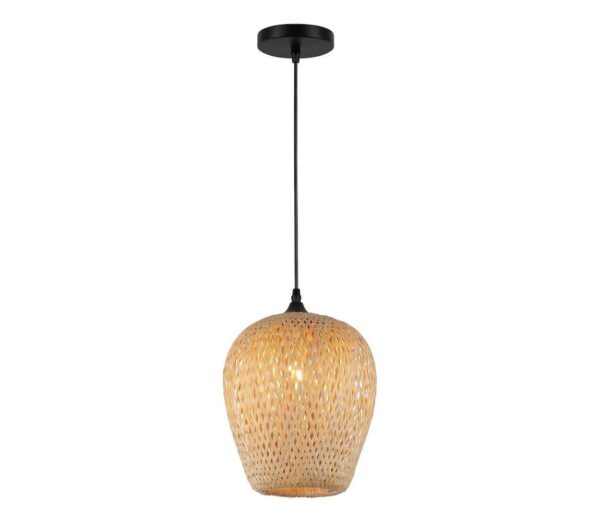 Csillár zsinóron ALMA 1xE27/60W/230V átm. 23 cm bambusz