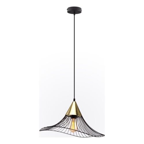 Csillár zsinóron ALURA 1xE27/60W/230V átm. 50 cm fekete