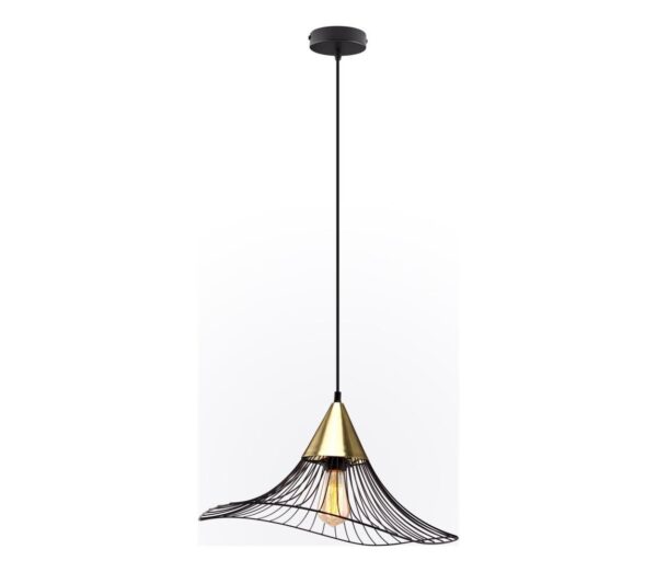 Csillár zsinóron ALURA 1xE27/60W/230V átm. 50 cm fekete