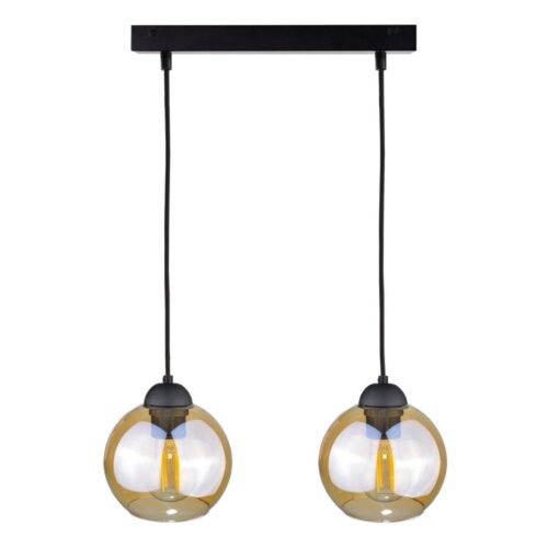 Keter Lighting Csillár zsinóron AMBRE BLACK 2xE27/60W/230V