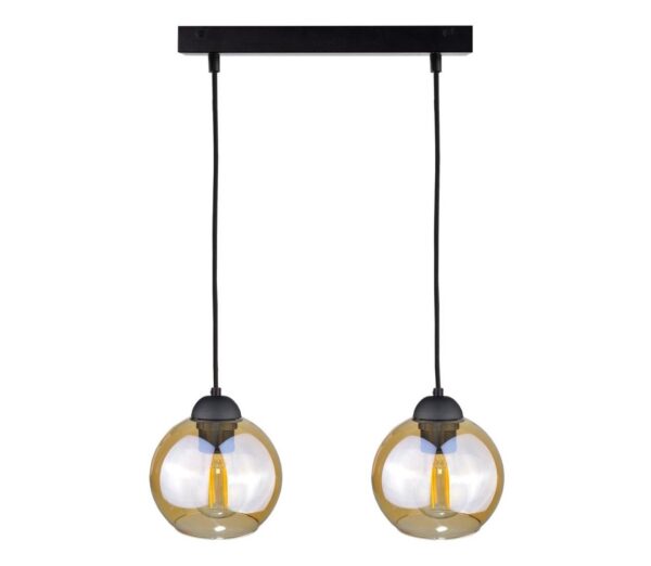 Keter Lighting Csillár zsinóron AMBRE BLACK 2xE27/60W/230V