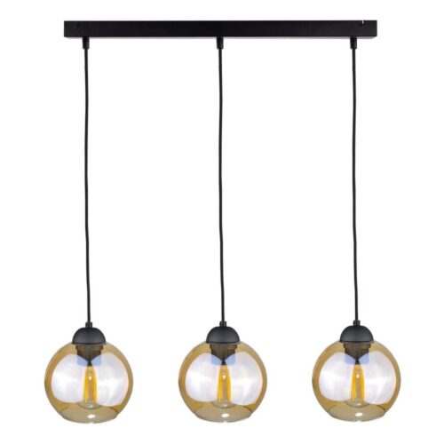 Keter Lighting Csillár zsinóron AMBRE BLACK 3xE27/60W/230V