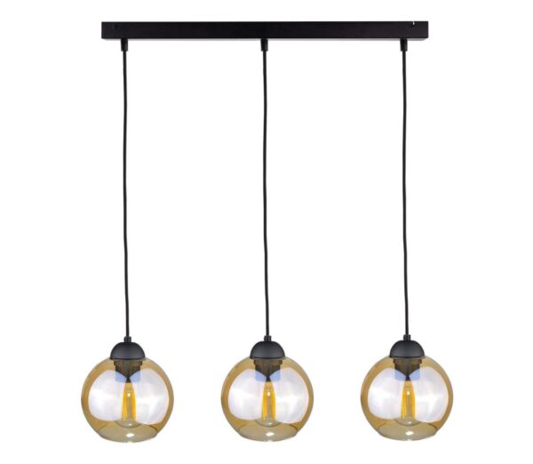 Keter Lighting Csillár zsinóron AMBRE BLACK 3xE27/60W/230V
