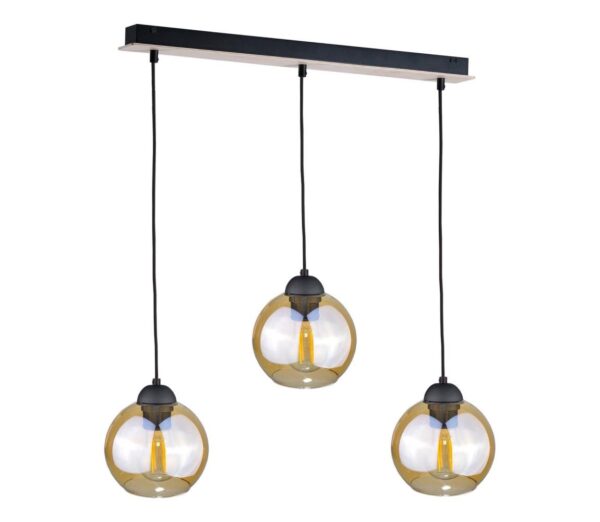 Keter Lighting Csillár zsinóron AMBRE WOOD 3xE27/60W/230V