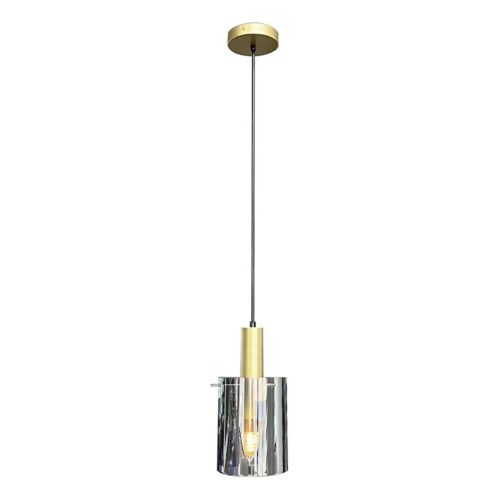 Csillár zsinóron ARCADIA 1xE27/60W/230V átm. 13 cm arany/füstös