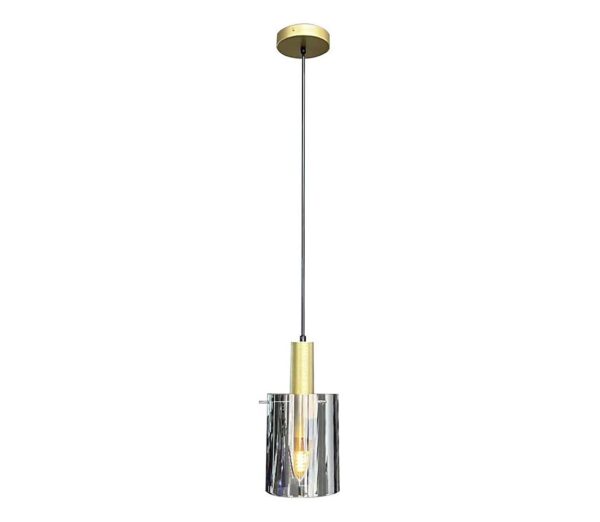 Csillár zsinóron ARCADIA 1xE27/60W/230V átm. 13 cm arany/füstös