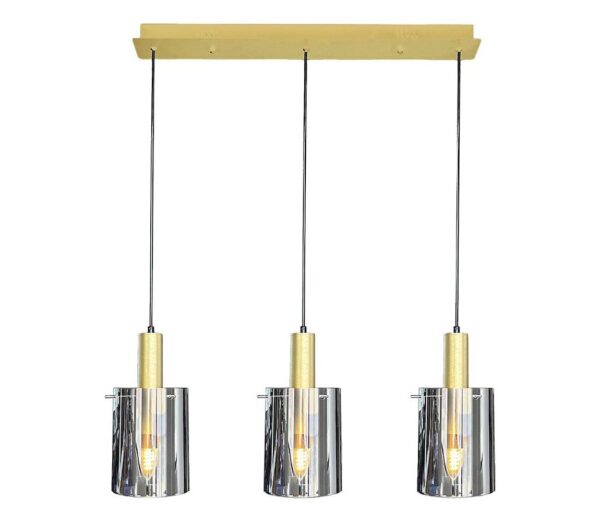 Csillár zsinóron ARCADIA 3xE27/60W/230V arany/füstös