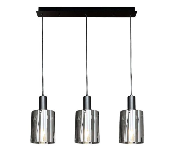 Csillár zsinóron ARCADIA 3xE27/60W/230V fekete/füstös