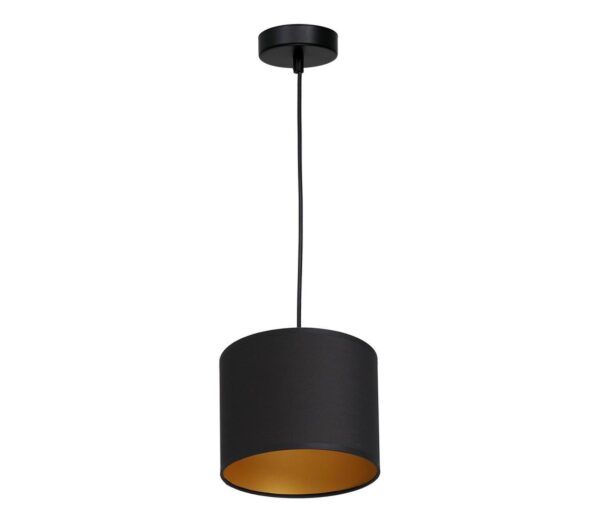 Csillár zsinóron ARDEN 1xE27/60W/230V átmérő 18 cm fekete/arany