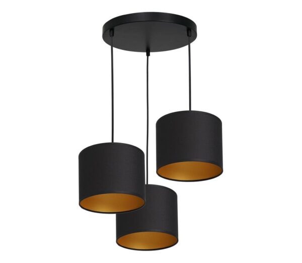 Csillár zsinóron ARDEN 3xE27/60W/230V fekete/arany