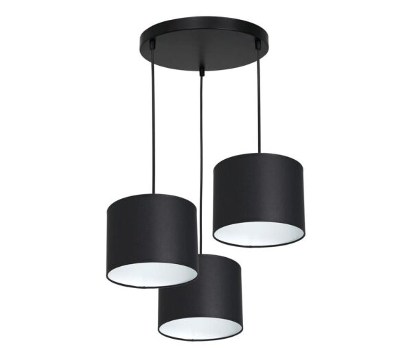 Csillár zsinóron ARDEN 3xE27/60W/230V fekete/fehér