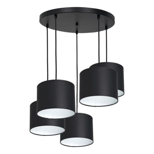 Csillár zsinóron ARDEN 5xE27/60W/230V fekete/fehér