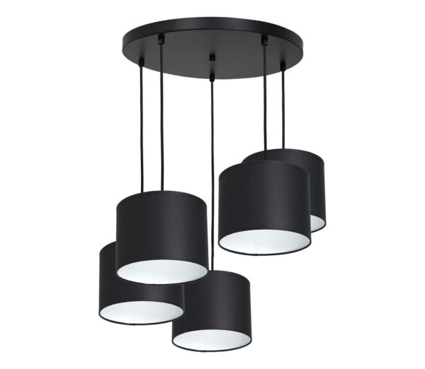 Csillár zsinóron ARDEN 5xE27/60W/230V fekete/fehér