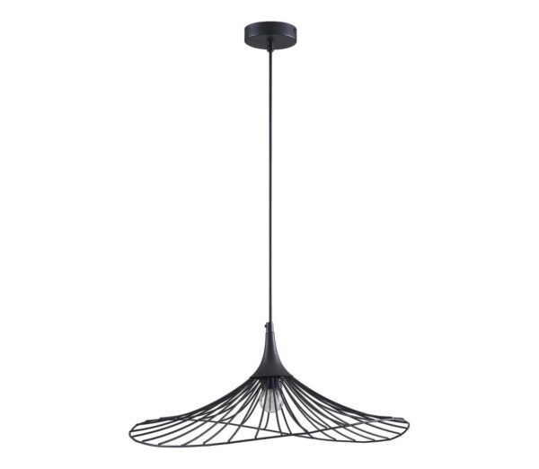 Csillár zsinóron ARIELLE 1xE27/20W/230V átm. 50 cm fekete